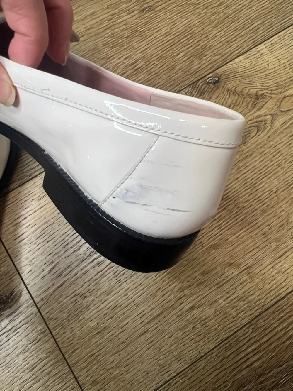 Kate Spade Lori White Patent Leather Loafers size 8B